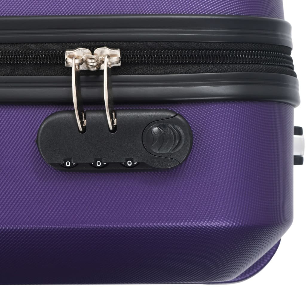 vidaXL Hardcase Trolley Set 3 pcs Purple ABS - Drakoi Marketplace