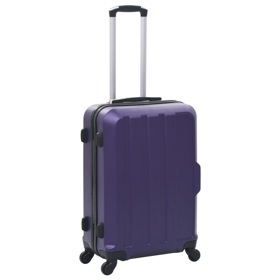 vidaXL Hardcase Trolley Set 3 pcs Purple ABS - Drakoi Marketplace
