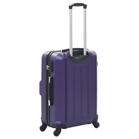 vidaXL Hardcase Trolley Set 3 pcs Purple ABS - Drakoi Marketplace