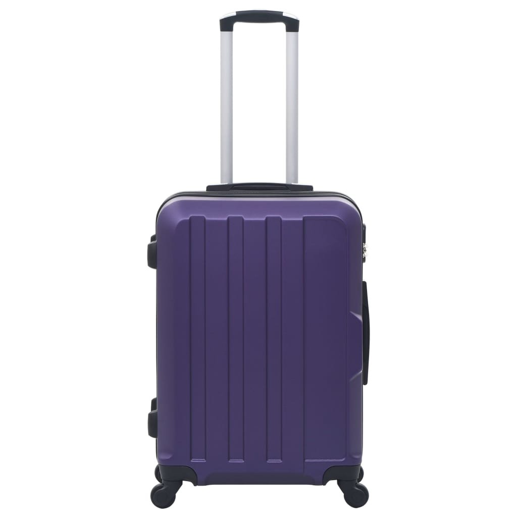 vidaXL Hardcase Trolley Set 3 pcs Purple ABS - Drakoi Marketplace