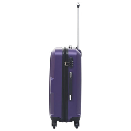 vidaXL Hardcase Trolley Set 3 pcs Purple ABS - Drakoi Marketplace