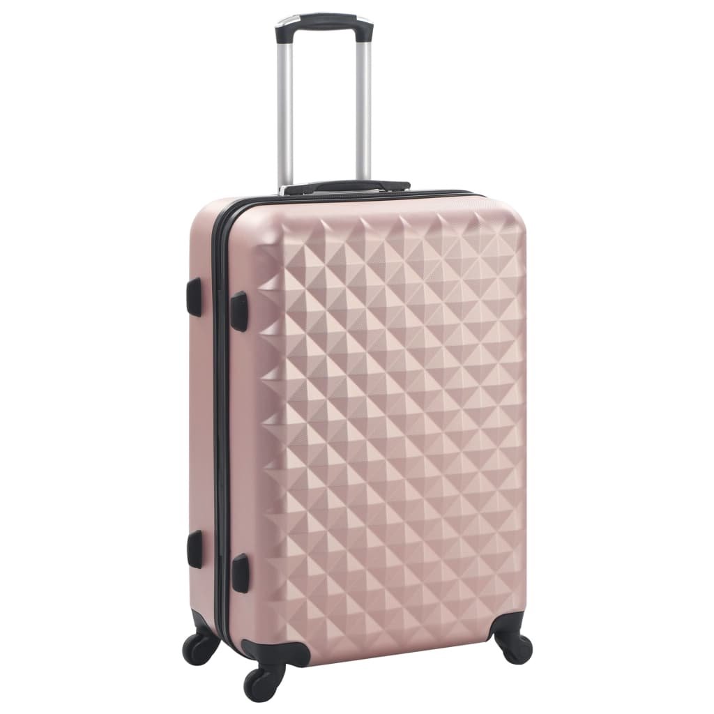 vidaXL Hardcase Trolley Set 3 pcs Rose Gold ABS - Drakoi Marketplace