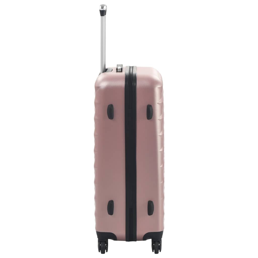 vidaXL Hardcase Trolley Set 3 pcs Rose Gold ABS - Drakoi Marketplace