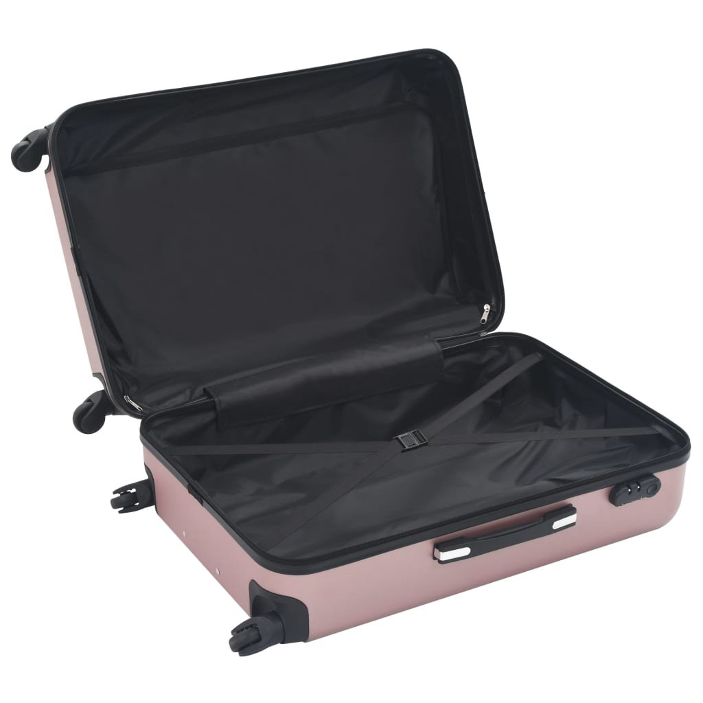 vidaXL Hardcase Trolley Set 3 pcs Rose Gold ABS - Drakoi Marketplace