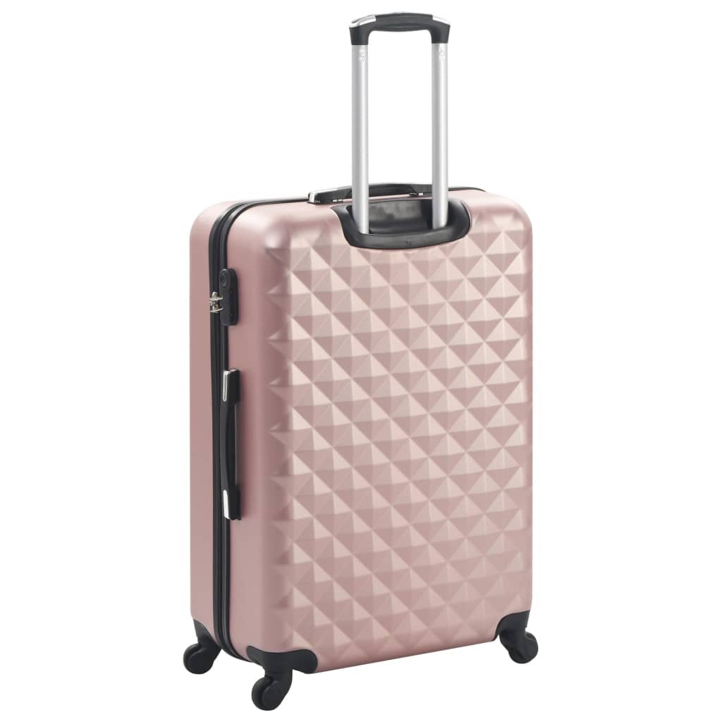 vidaXL Hardcase Trolley Set 3 pcs Rose Gold ABS - Drakoi Marketplace