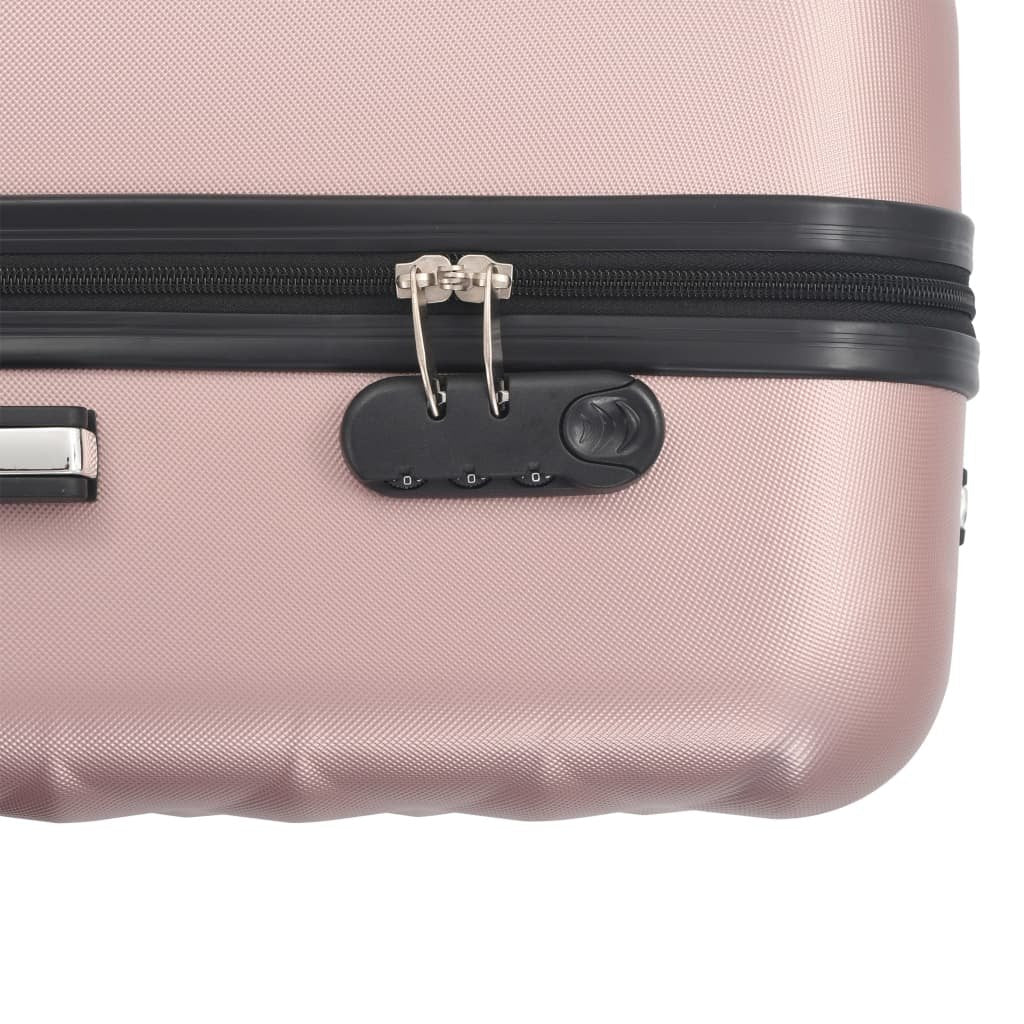 vidaXL Hardcase Trolley Set 3 pcs Rose Gold ABS - Drakoi Marketplace