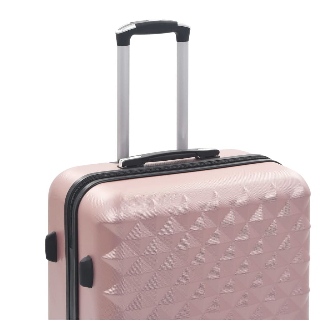 vidaXL Hardcase Trolley Set 3 pcs Rose Gold ABS - Drakoi Marketplace