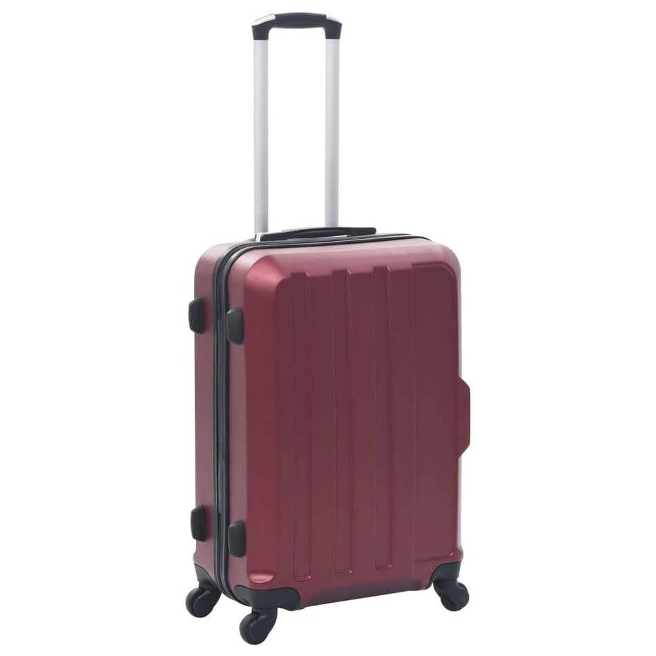 vidaXL Hardcase Trolley Set 3 pcs Wine Red ABS - Drakoi Marketplace