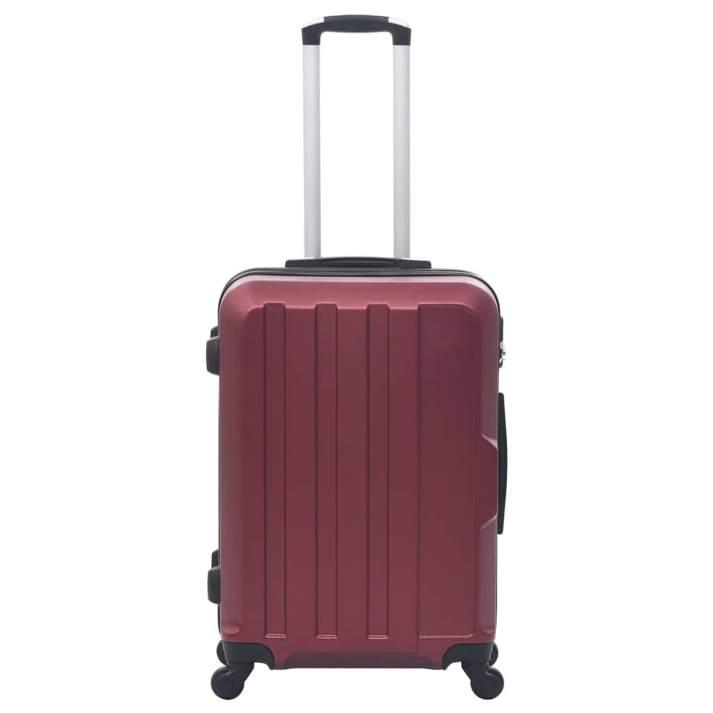 vidaXL Hardcase Trolley Set 3 pcs Wine Red ABS - Drakoi Marketplace