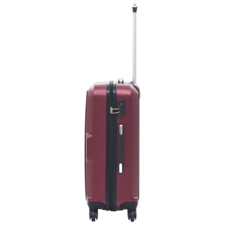 vidaXL Hardcase Trolley Set 3 pcs Wine Red ABS - Drakoi Marketplace