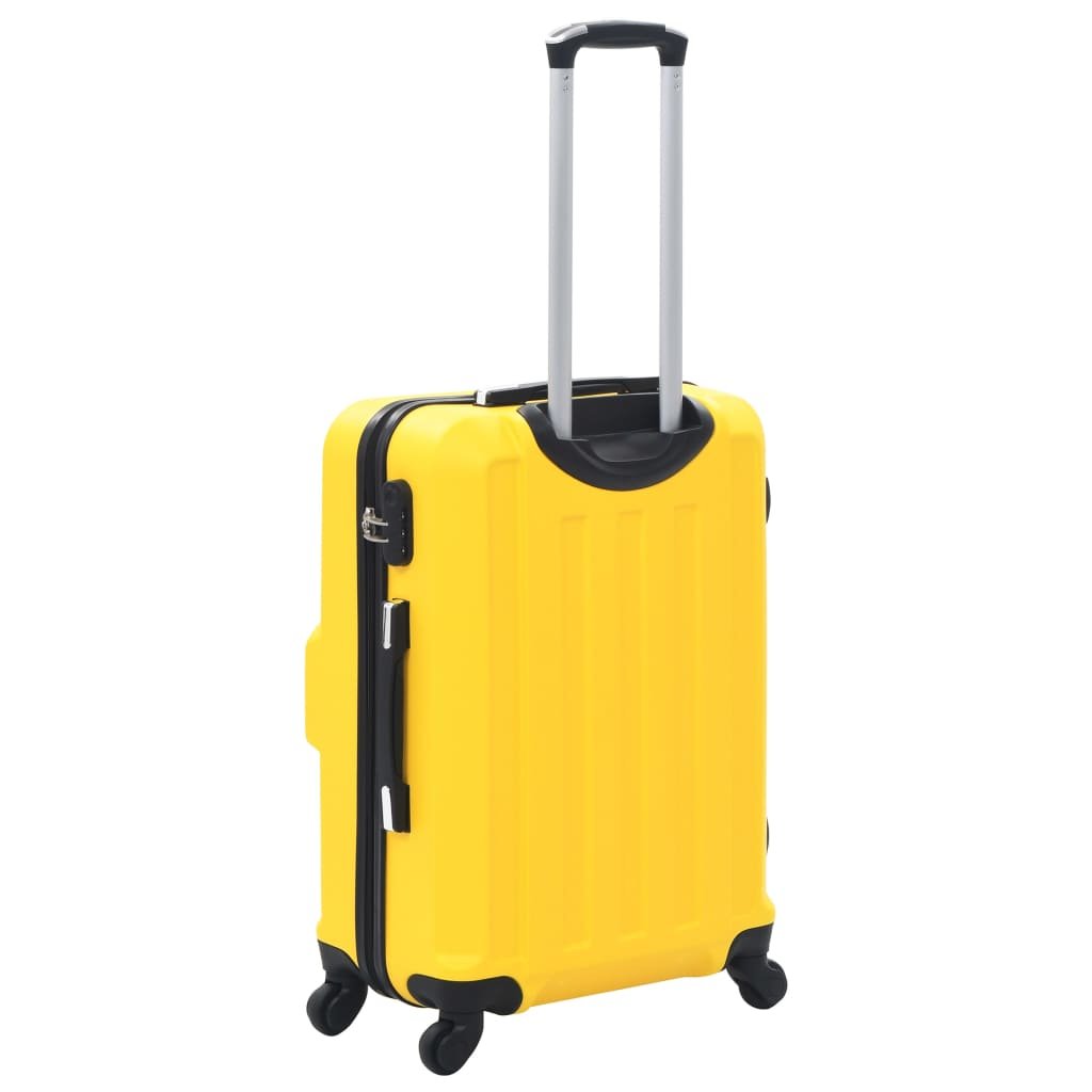 vidaXL Hardcase Trolley Set 3 pcs Yellow ABS - Drakoi Marketplace