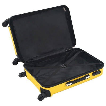 vidaXL Hardcase Trolley Set 3 pcs Yellow ABS - Drakoi Marketplace