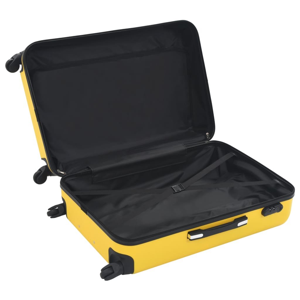 vidaXL Hardcase Trolley Set 3 pcs Yellow ABS - Drakoi Marketplace