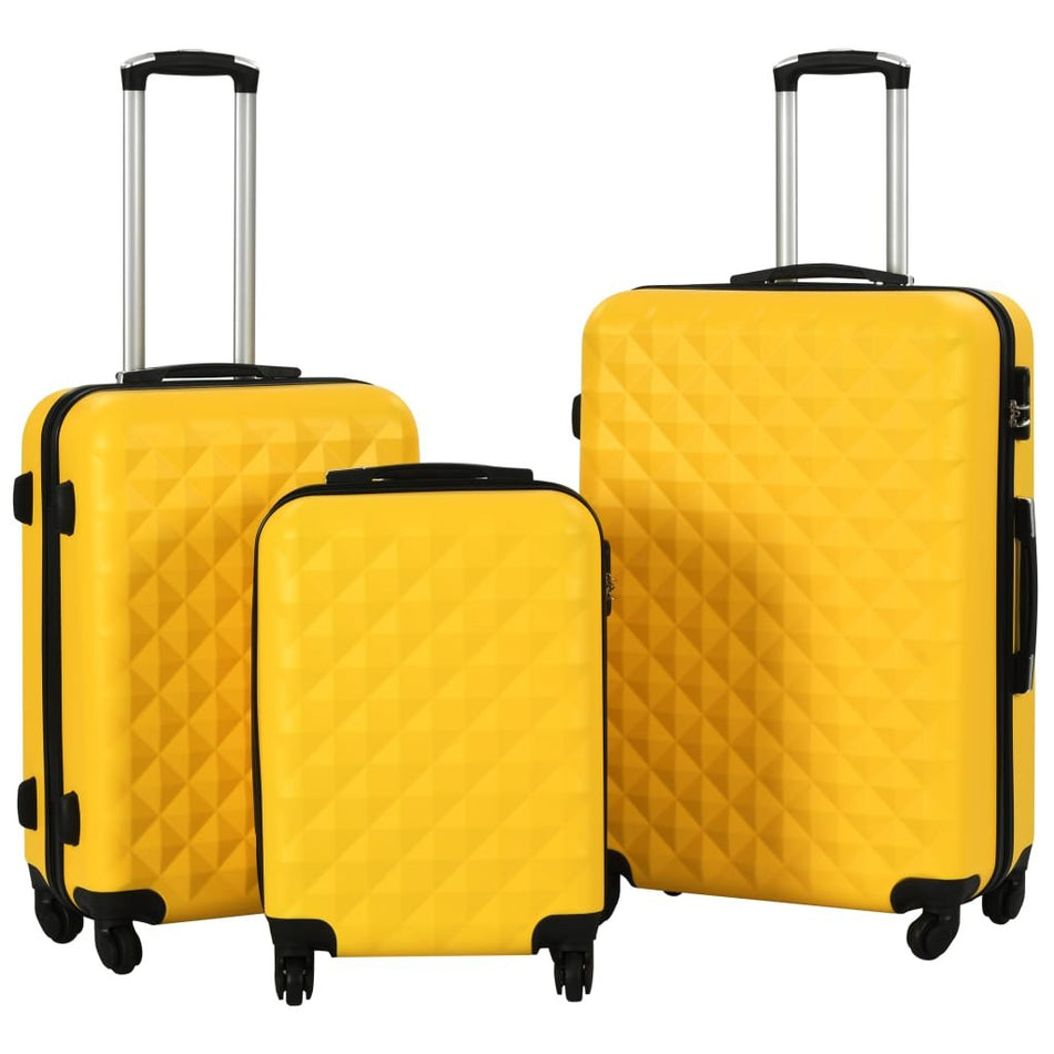 vidaXL Hardcase Trolley Set 3 pcs Yellow ABS - Drakoi Marketplace