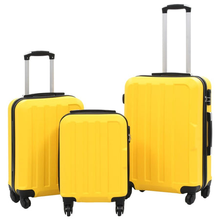 vidaXL Hardcase Trolley Set 3 pcs Yellow ABS - Drakoi Marketplace