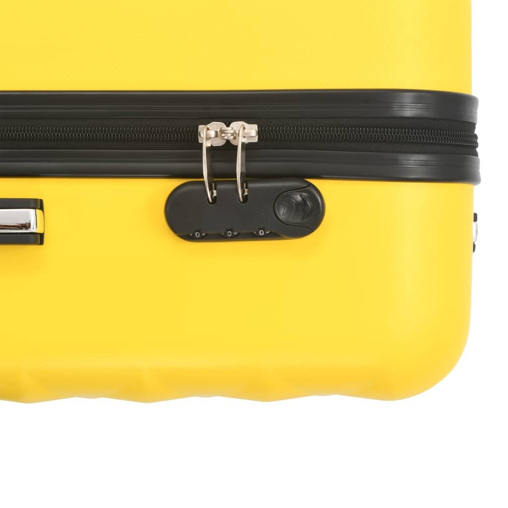 vidaXL Hardcase Trolley Set 3 pcs Yellow ABS - Drakoi Marketplace