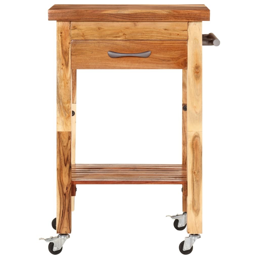 vidaXL Kitchen Trolley 21.7"x21.7"x35" Solid Wood Acacia - Drakoi Marketplace