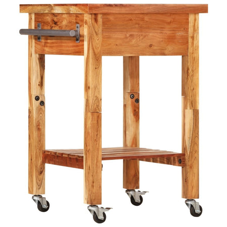 vidaXL Kitchen Trolley 21.7"x21.7"x35" Solid Wood Acacia - Drakoi Marketplace