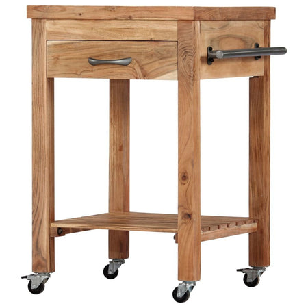 vidaXL Kitchen Trolley 22.8"x22.8"x35" Solid Wood Acacia - Drakoi Marketplace