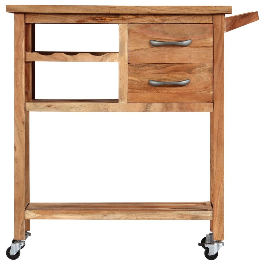 vidaXL Kitchen Trolley 31.5"x17.7"x35.8" Solid Wood Acacia - Drakoi Marketplace