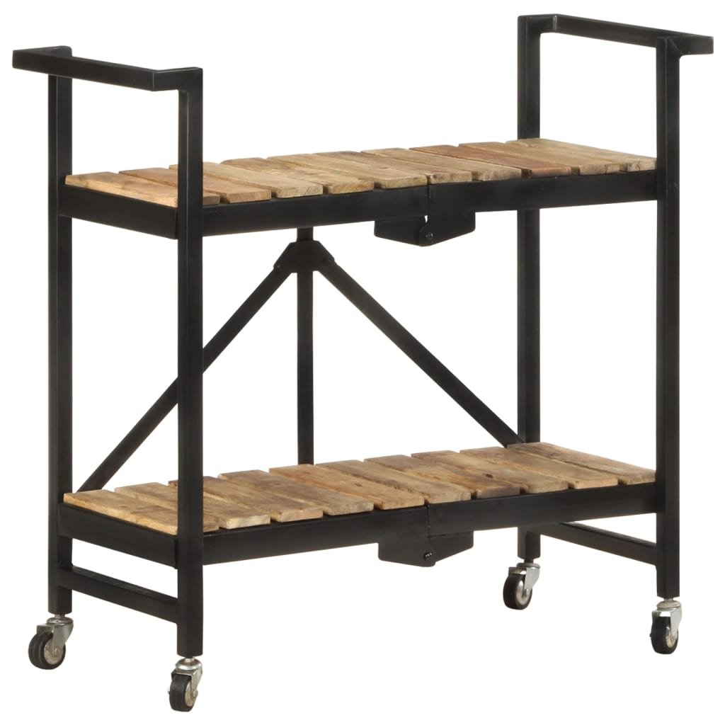 vidaXL Kitchen Trolley 34.2"x14.2"x31.9" Solid Mango Wood - Drakoi Marketplace