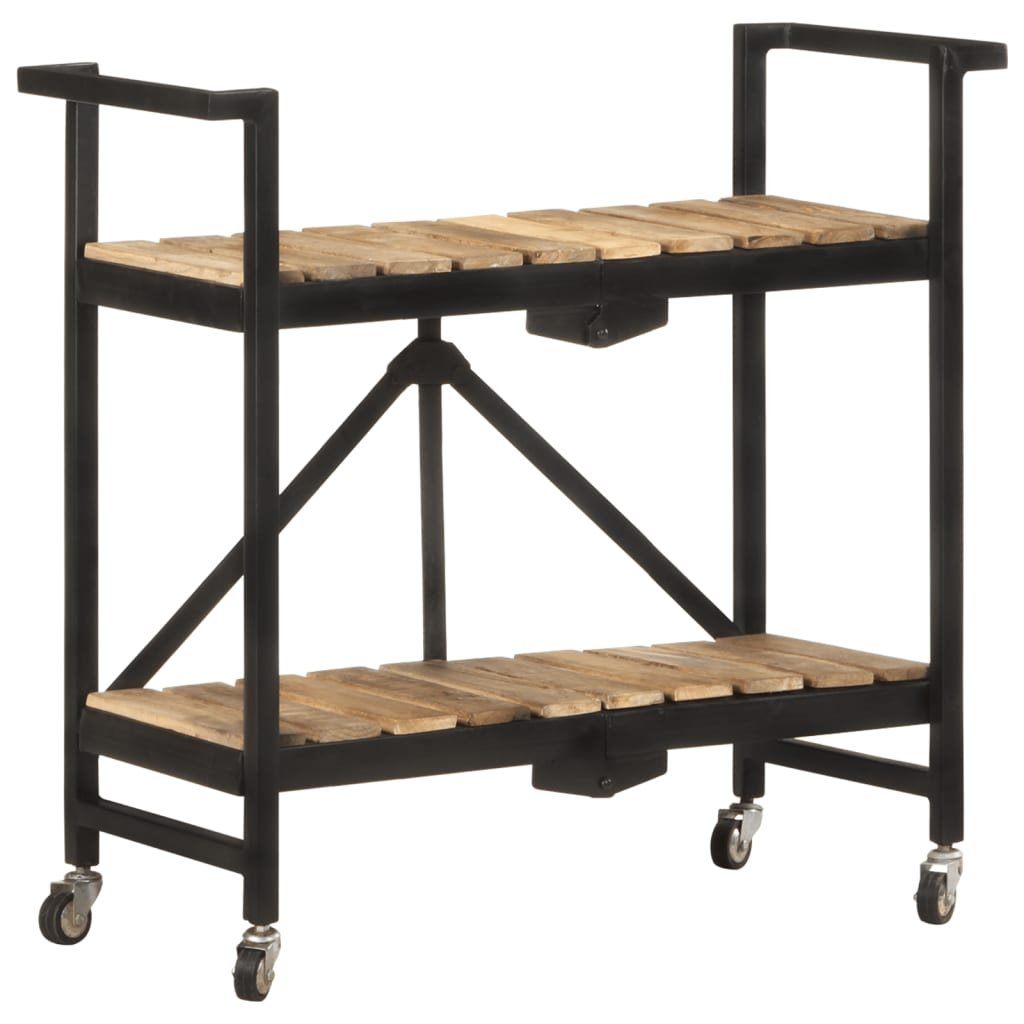 vidaXL Kitchen Trolley 34.2"x14.2"x31.9" Solid Mango Wood - Drakoi Marketplace