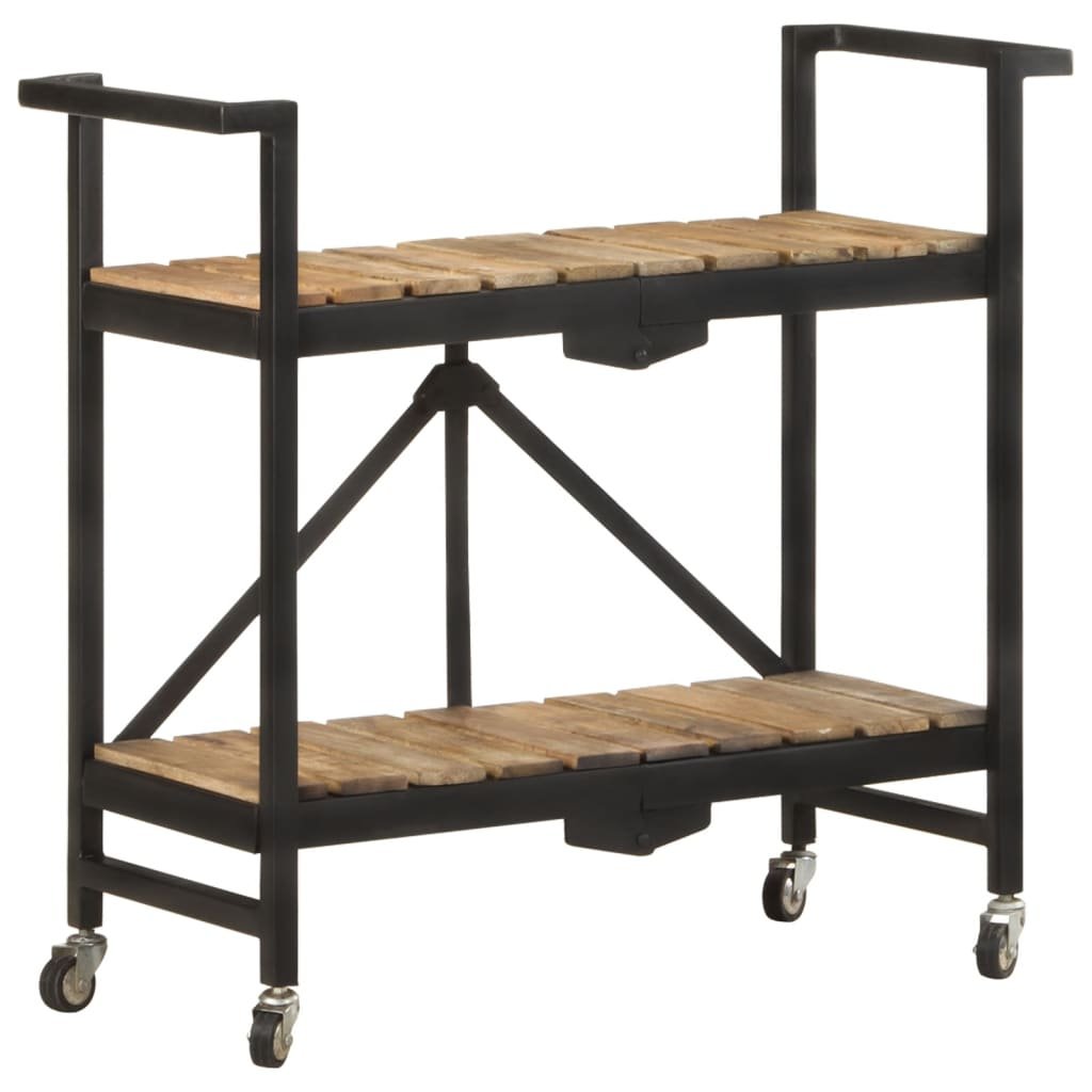 vidaXL Kitchen Trolley 34.2"x14.2"x31.9" Solid Mango Wood - Drakoi Marketplace