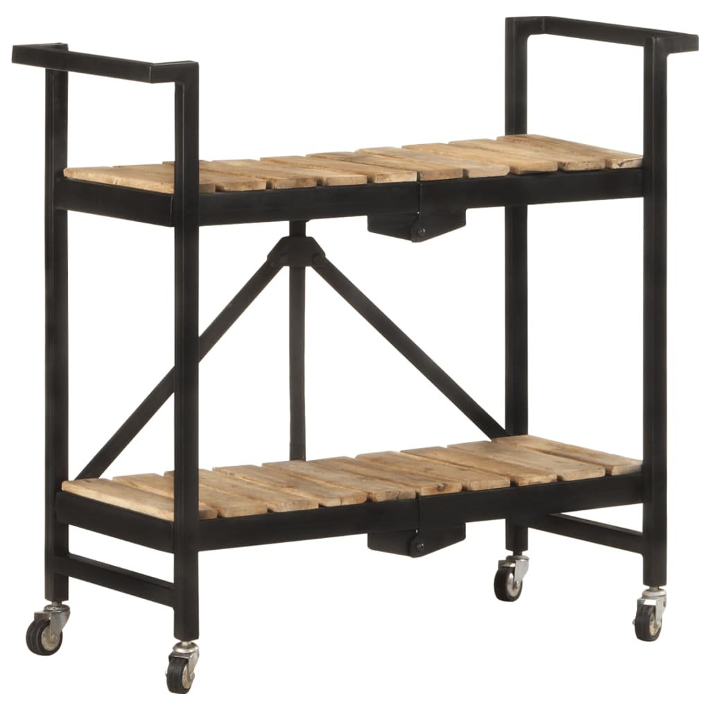 vidaXL Kitchen Trolley 34.2"x14.2"x31.9" Solid Mango Wood - Drakoi Marketplace