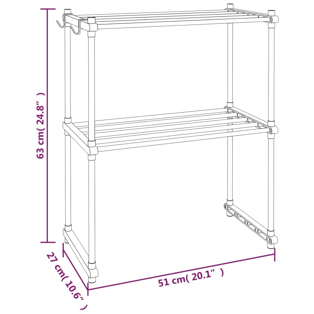 vidaXL Microwave Shelf White 20.1"x10.6"x24.8" Aluminum - Drakoi Marketplace