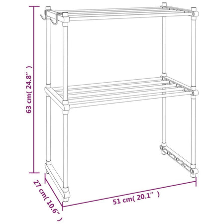 vidaXL Microwave Shelf White 20.1"x10.6"x24.8" Aluminum - Drakoi Marketplace