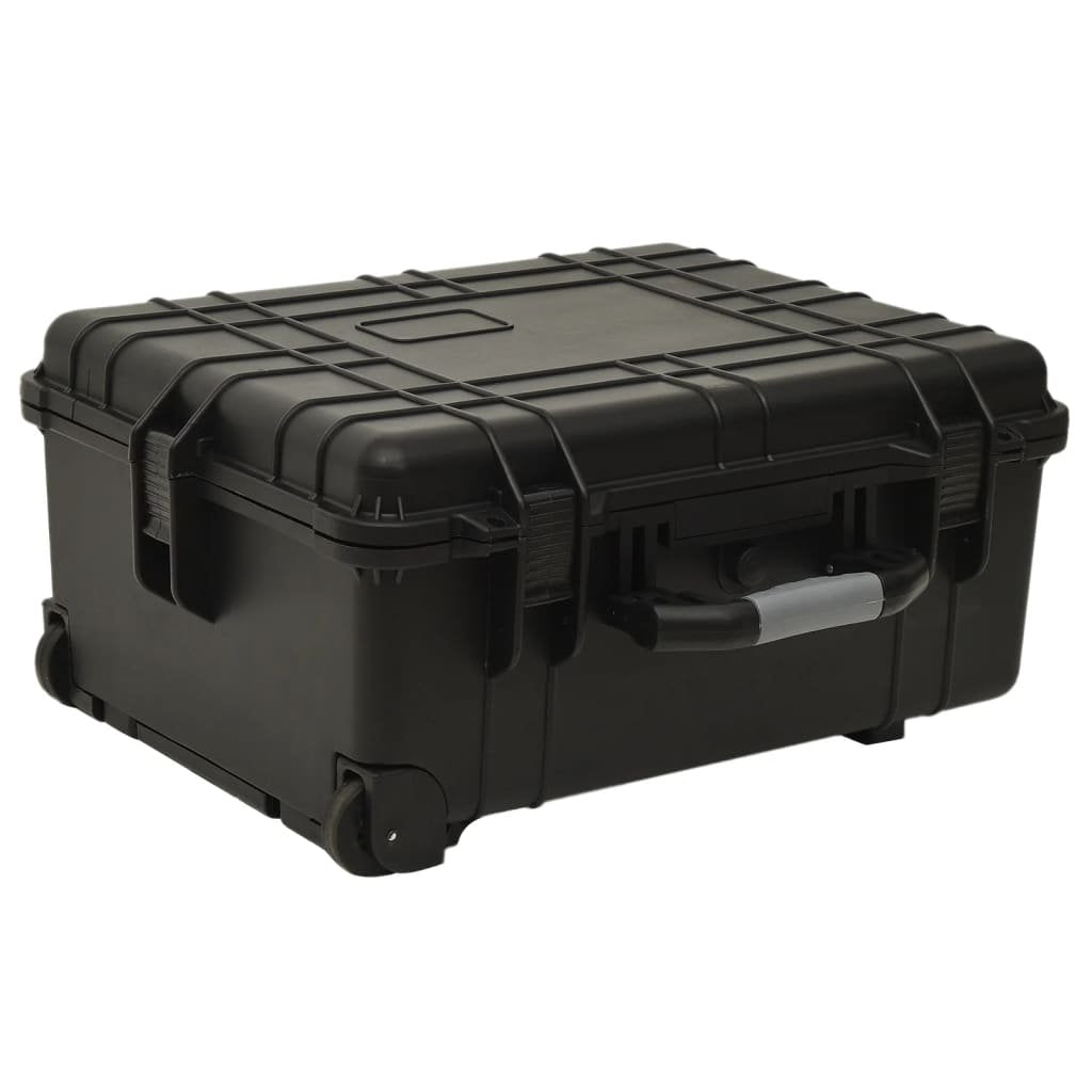 vidaXL Wheeled Flight Case Black 22.8"x17.7"x10.6" PP - Drakoi Marketplace