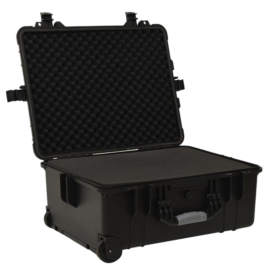 vidaXL Wheeled Flight Case Black 22.8"x17.7"x10.6" PP - Drakoi Marketplace