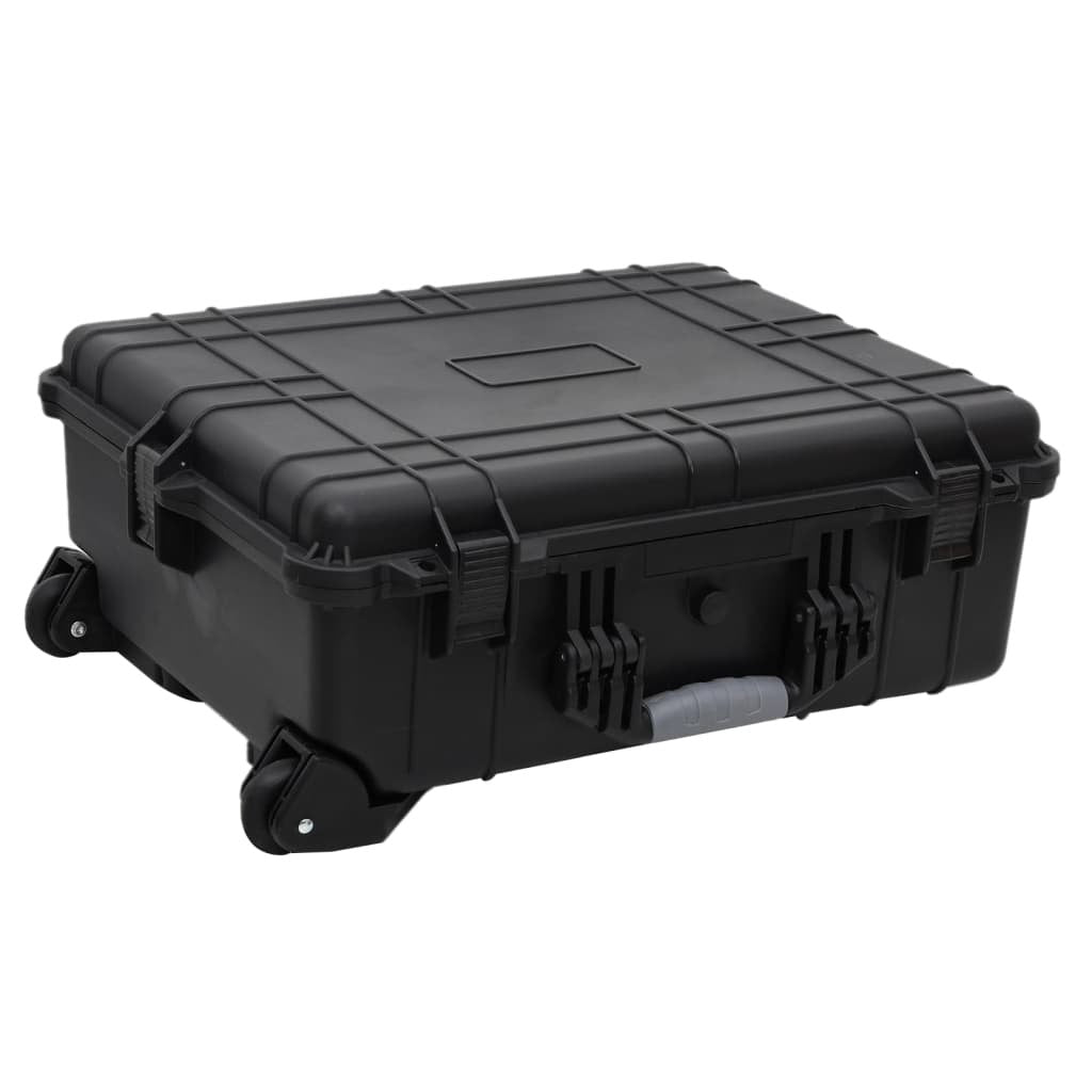 vidaXL Wheeled Flight Case Black 24.8"x19.7"x9.1" PP - Drakoi Marketplace