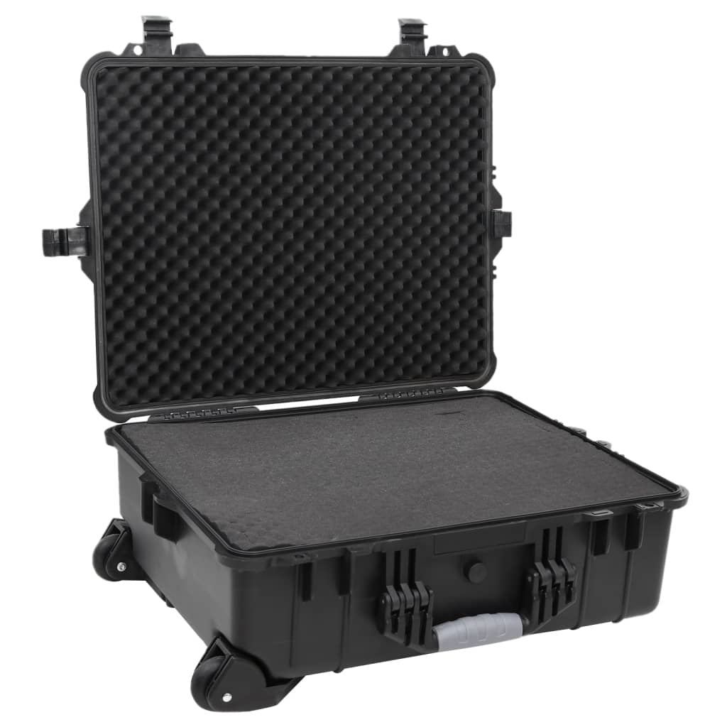 vidaXL Wheeled Flight Case Black 24.8"x19.7"x9.1" PP - Drakoi Marketplace