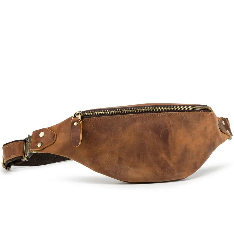 Wagner Leather Waist Bag | Full Grain Leather Fanny Pack - Drakoi Marketplace