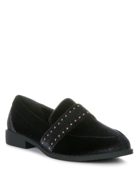 Walkin Stud Detail Velvet Loafers - Drakoi Marketplace