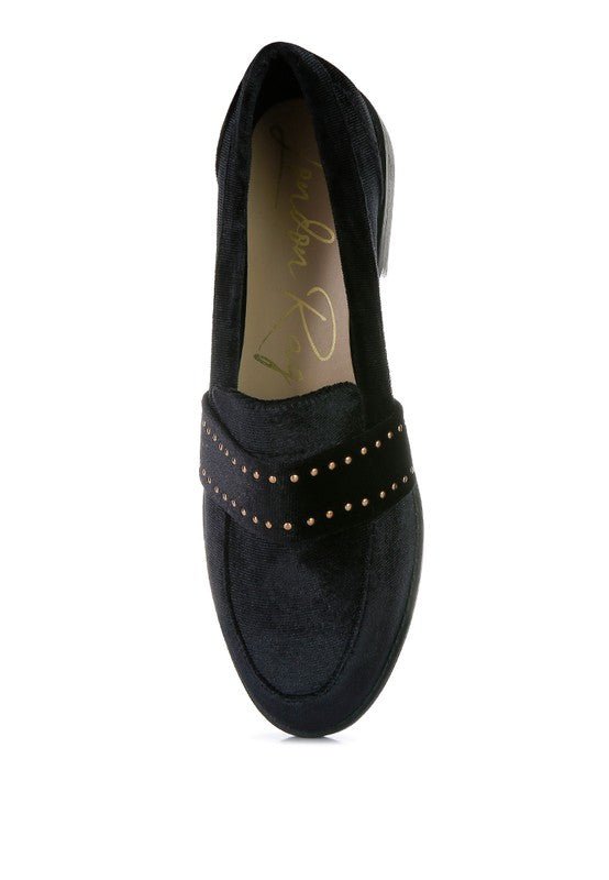 Walkin Stud Detail Velvet Loafers - Drakoi Marketplace