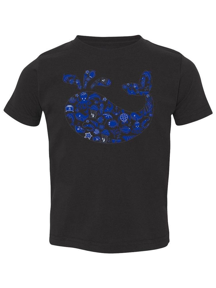 Whale Outline With Symbols T-shirt -Image by Shutterstock - Drakoi Marketplace