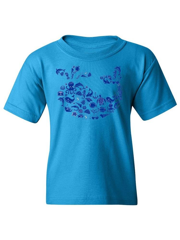 Whale Outline With Symbols T-shirt -Image by Shutterstock - Drakoi Marketplace