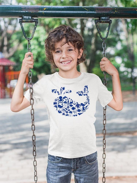 Whale Outline With Symbols T-shirt -Image by Shutterstock - Drakoi Marketplace