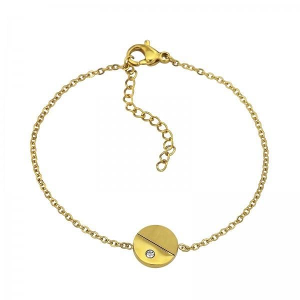 Women Gold Steel Disc Bracelet - Drakoi Marketplace