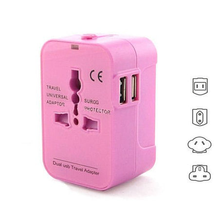 Worldwide Power Adapter and Travel Charger with Dual USB ports that works in 150 countries - Drakoi Marketplace