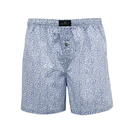 Woven Cotton Boxer Shorts Blue Flower - Drakoi Marketplace