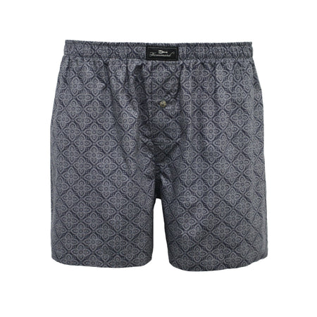 Woven Cotton Boxer Shorts Blue Grey Paisley - Drakoi Marketplace