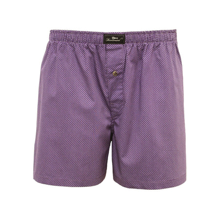 Woven Cotton Boxer Shorts Dark Purple Dot - Drakoi Marketplace