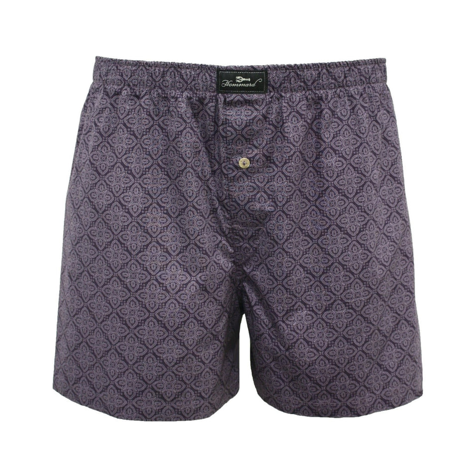 Woven Cotton Boxer Shorts Purple Paisley - Drakoi Marketplace