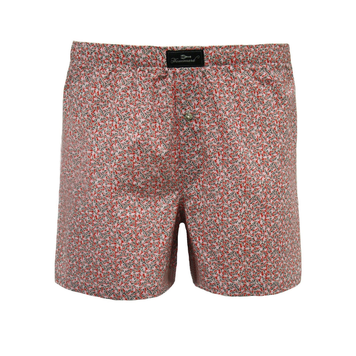 Woven Cotton Boxer Shorts Red leaves - Drakoi Marketplace