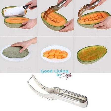 WOWZY RED/STELL Watermelon or any Melon Slicer and Cake With Mellon Baller And Fruit Carver - Drakoi Marketplace