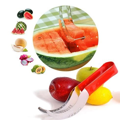 WOWZY RED/STELL Watermelon or any Melon Slicer and Cake With Mellon Baller And Fruit Carver - Drakoi Marketplace