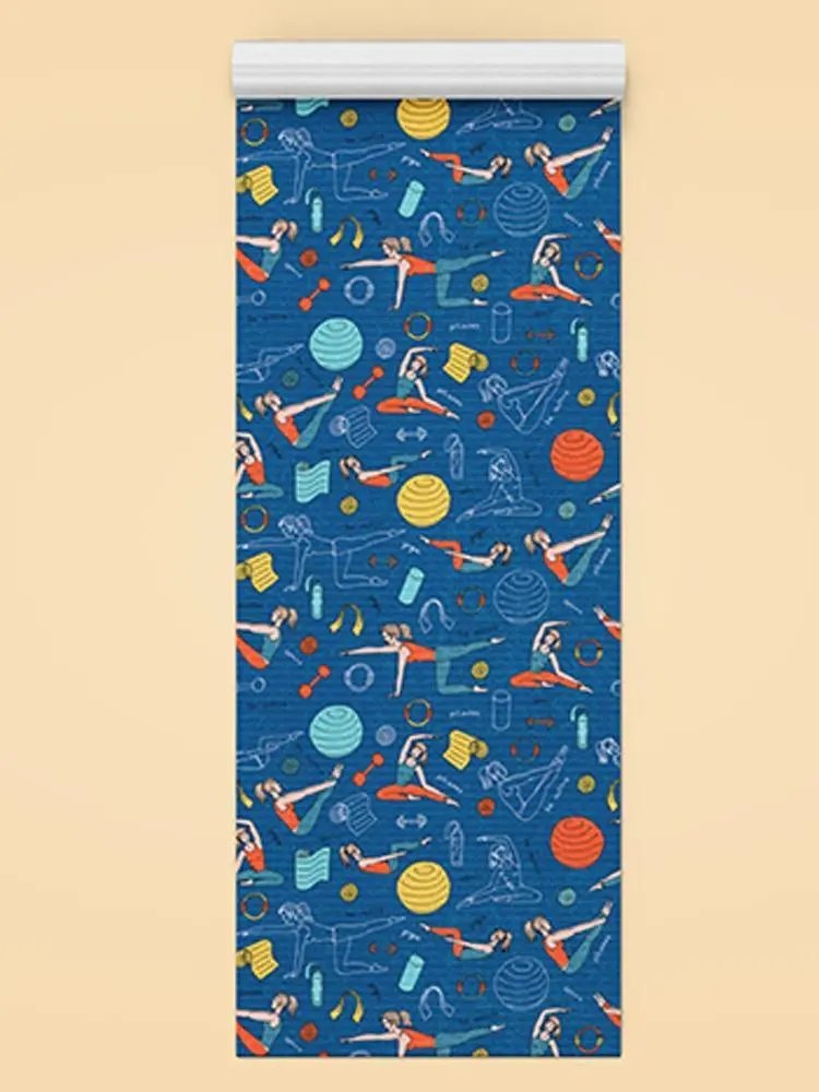 Yoga Posing Pattern Yoga Mat -Image by Shutterstock - Drakoi Marketplace